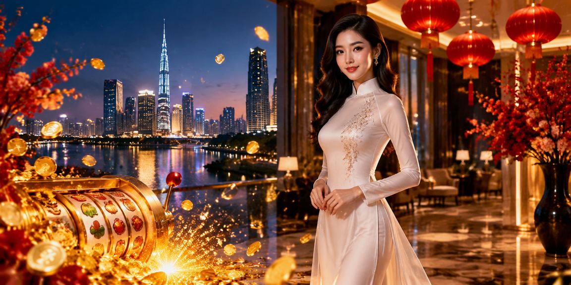 Người chơi tại TP. Hồ Chí Minh trải nghiệm slot game trực tuyến trong trang phục áo dài truyền thống