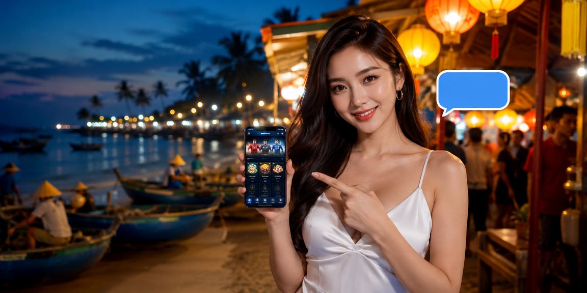 Người chơi trải nghiệm casino di động tại chợ đêm Mũi Né với không khí sôi động